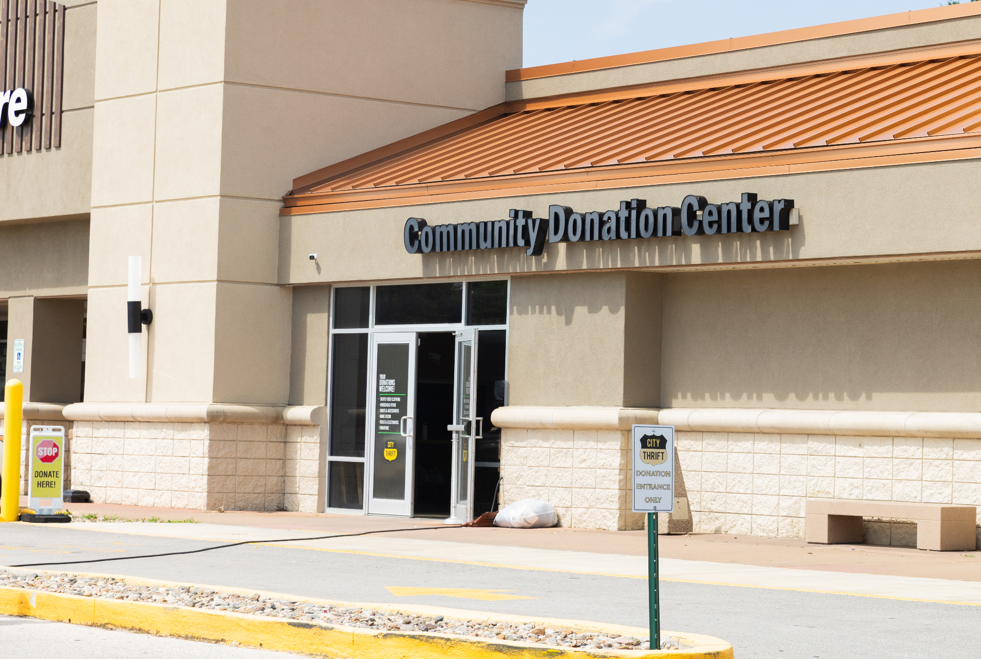 City Thrift Community Donation Center storefront entrance